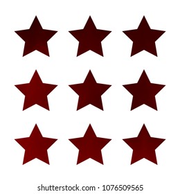 Stars gradient set. Colorful stars of different color tone on white background. Vector logo templates - icons and signs in bright colors. Sparkle lights gradient set. Premium color shapes for icons.