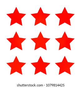 Stars gradient set. Colorful stars of different color tone on white background. Vector logo templates - icons and signs in bright colors. Sparkle lights gradient set. Premium color shapes for icons.