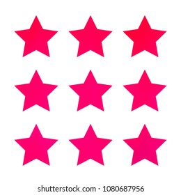 Stars gradient set. Colorful stars of different color tone on white background. Vector logo templates - icons and signs in bright colors. Sparkle lights gradient set. Premium color shapes for icons.