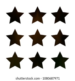 Stars gradient set. Colorful stars of different color tone on white background. Vector logo templates - icons and signs in bright colors. Sparkle lights gradient set. Premium color shapes for icons.