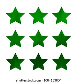Stars gradient set. Colorful stars of different color tone on white background. Vector logo templates - icons and signs in bright colors. Sparkle lights gradient set. Premium color shapes for icons.
