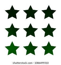 Stars gradient set. Colorful stars of different color tone on white background. Vector logo templates - icons and signs in bright colors. Sparkle lights gradient set. Premium color shapes for icons.
