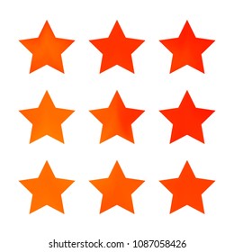 Stars gradient set. Colorful stars of different color tone on white background. Vector logo templates - icons and signs in bright colors. Sparkle lights gradient set. Premium color shapes for icons.
