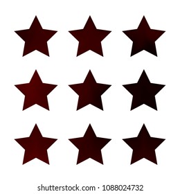 Stars gradient set. Colorful stars of different color tone on white background. Vector logo templates - icons and signs in bright colors. Sparkle lights gradient set. Premium color shapes for icons.