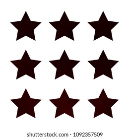 Stars gradient set. Colorful stars of different color tone on white background. Vector logo templates - icons and signs in bright colors. Sparkle lights gradient set. Premium color shapes for icons.