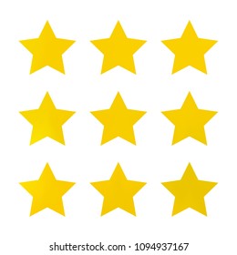 Stars gradient set. Colorful stars of different color tone on white background. Vector logo templates - icons and signs in bright colors. Sparkle lights gradient set. Premium color shapes for icons.