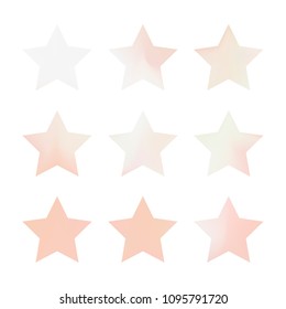 Stars gradient set. Colorful stars of different color tone on white background. Vector logo templates - icons and signs in bright colors. Sparkle lights gradient set. Premium color shapes for icons.