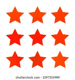 Stars gradient set. Colorful stars of different color tone on white background. Vector logo templates - icons and signs in bright colors. Sparkle lights gradient set. Premium color shapes for icons.