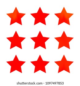 Stars gradient set. Colorful stars of different color tone on white background. Vector logo templates - icons and signs in bright colors. Sparkle lights gradient set. Premium color shapes for icons.