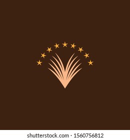 stars grass mark logo vector concept  