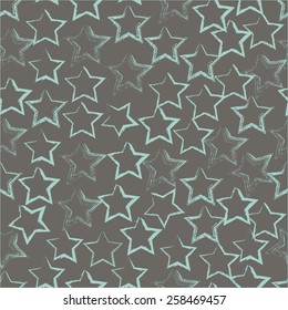 Stars in grunge style. Seamless pattern.