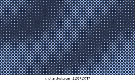 Stars Halftone Geometric Pattern Vector Smooth Subtle Texture Abstract Blue Background. Modern Checkered Half Tone Art Warped Structure. Surface Distort Effect Monochrome Navy Wide Wallpaper