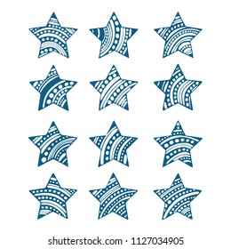 Stars. Hand drawn doodle stars illustrations set.
Stars sketch drawing. 