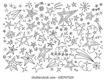 Stars hand drawn Doodle