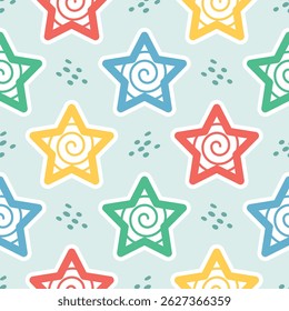 Estrelas desenhadas à mão, design perfeito para impressão em tecido e outros usos.