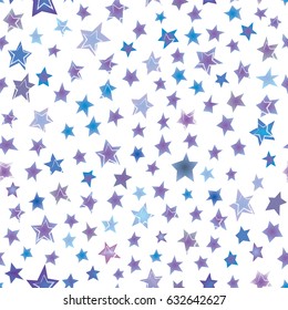 Stars hand drawn seamless pattern - vector graphic illustration
