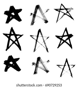 Stars Hand Drawn Set Isolated On Stock Vector (Royalty Free) 690729253 ...