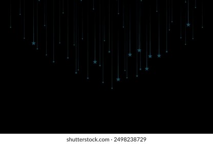 Estrellas colgando aisladas sobre fondo negro. Diseño de Vector de estrella oscura. 