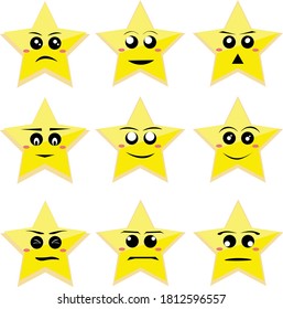 The Stars Have Expressions And Emotions. (Five-pointed Star From The Same Series In My Gallery)