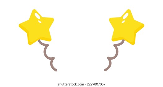 Stars head accessories flat icon Cartoon element