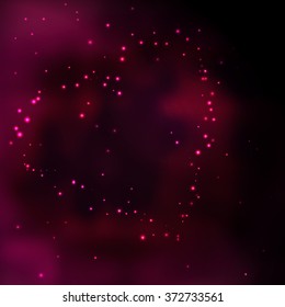 Stars heart background. Vector space wallpaper. Valentines day postcard