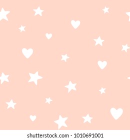 stars and hearts cute modern pattern