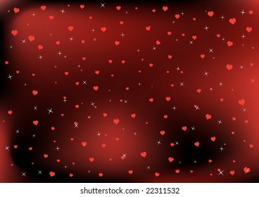 Stars and hearts romantic vector illustration