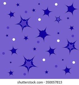 stars and heavenly bodies on a purple background, pattern