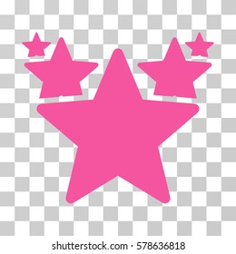 Stars Hit Parade icon. Vector illustration style is flat iconic symbol, pink color, transparent background. Designed for web and software interfaces.