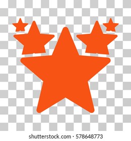Stars Hit Parade icon. Vector illustration style is flat iconic symbol, orange color, transparent background. Designed for web and software interfaces.