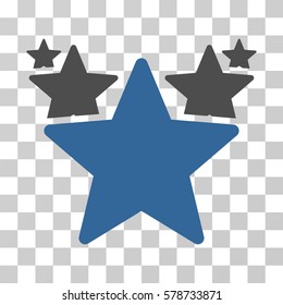 Stars Hit Parade icon. Vector illustration style is flat iconic bicolor symbol, cobalt and gray colors, transparent background. Designed for web and software interfaces.