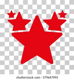 Stars Hit Parade icon. Vector illustration style is flat iconic symbol, red color, transparent background. Designed for web and software interfaces.