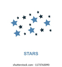 Stars icon in 2 color design. Pixel perfect simple pictogram stars icon from space collection. UI. Web design, apps, software, print usage.
