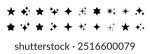 Stars icon collection. Different star shapes. Black stars icon set.  Sparkle star icon set. Falling stars . Vector illustration 