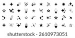 Stars icon collection. Different star shapes. Black stars icon set.  Sparkle star icon set. Vector illustration 