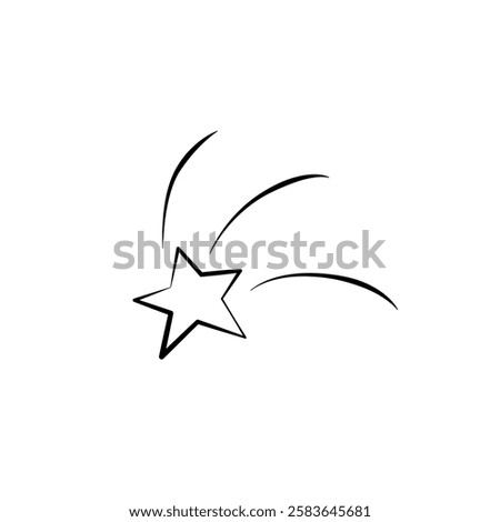 Stars icon, continuous line drawing, small tattoo, print for clothes, emblem or logo design, silhouette one single line on a white background, isolated vector illustration.