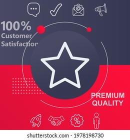 Stars icon. Customize your design with a navy and red colored background template