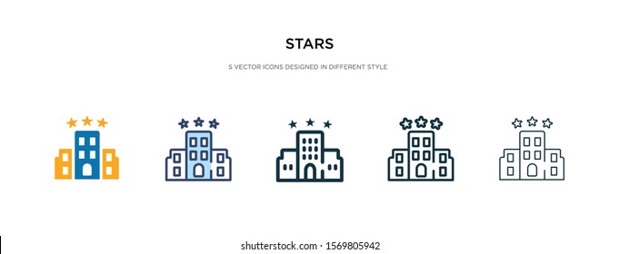 stars icon in different style vector illustration. two colored and black stars vector icons designed in filled, outline, line and stroke style can be used for web, mobile, ui