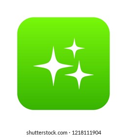 Stars icon digital green for any design isolated on white vector illustration