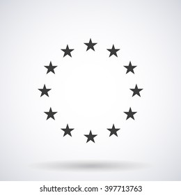 stars icon of the European  Union on a white background, stylish vector illustration