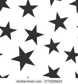 Stars icon in flat style. Shape vector illustration on white isolated background. Geometric emblem seamless pattern business concept.