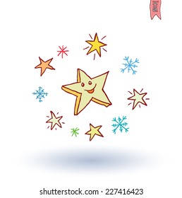  stars icon Isolated . Vector illustration.