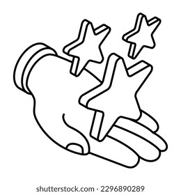 Stars icon, linear editable vector 