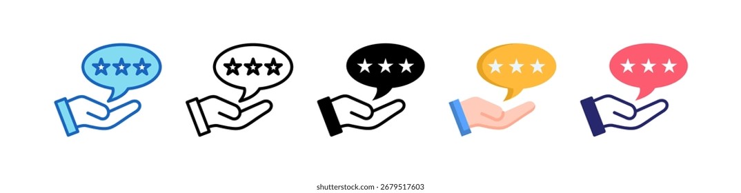 Stars Icon Multiple Style Set Collection.