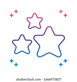 stars icon over white background, gradient line style, vector illustration