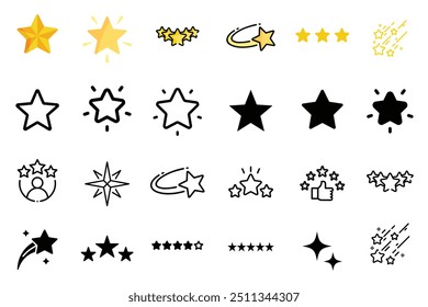 Stars icon and icon pack vector