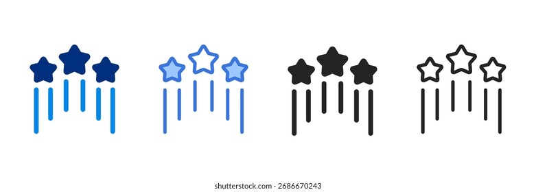 Stars Icon Set Multiple Style Vector Illustration