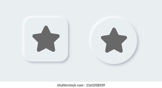 Stars icon set in neomorphic design style. User interface vector icon.