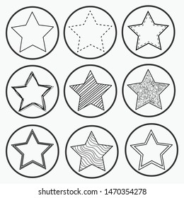 Stars icon set on white background.