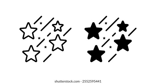 Ícone de estrelas definido. Sinal de estrela cintilante. para conceito móvel e web design. ilustração vetorial no fundo branco